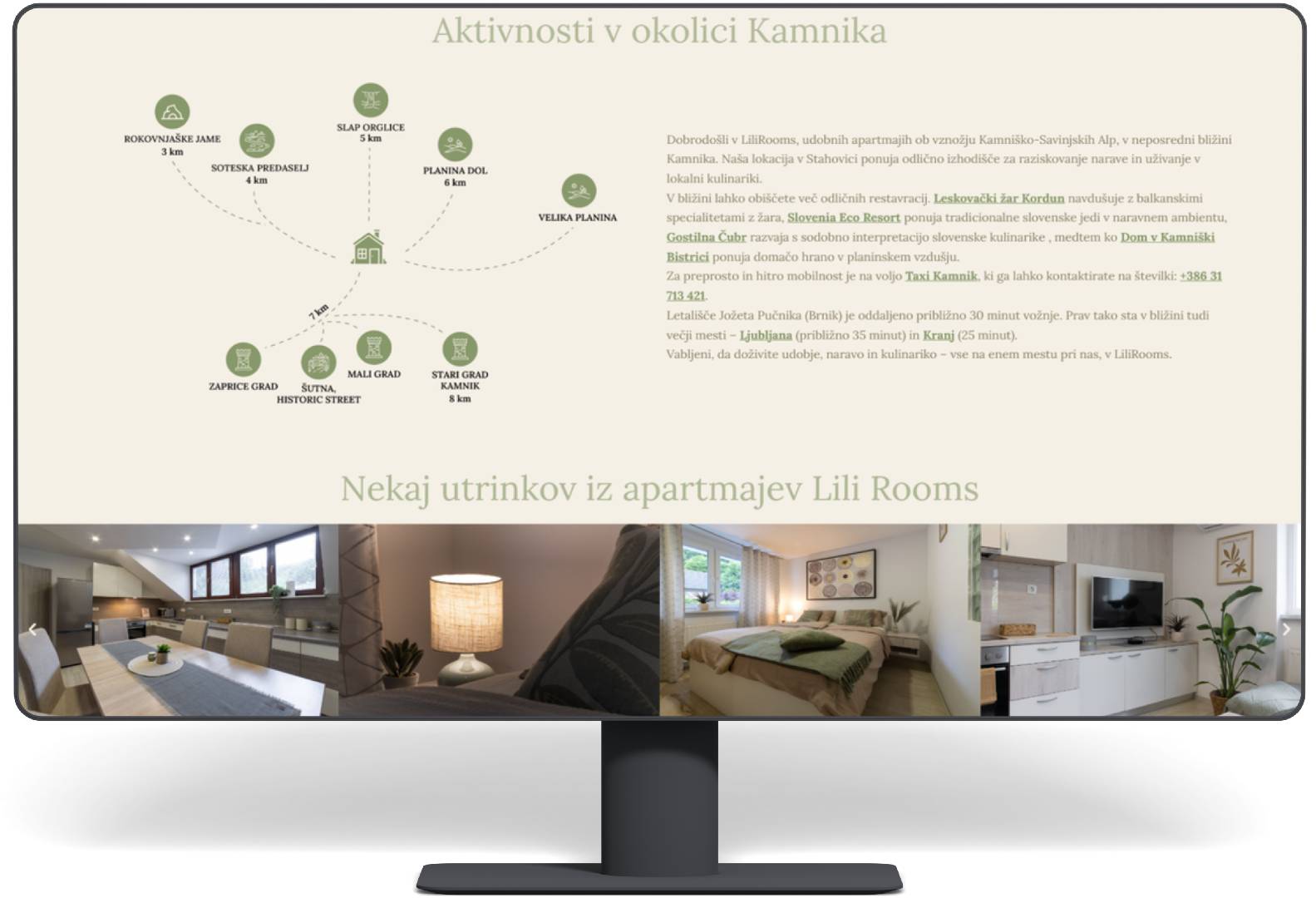 Lili rooms grafično oblikovanje spletne strani